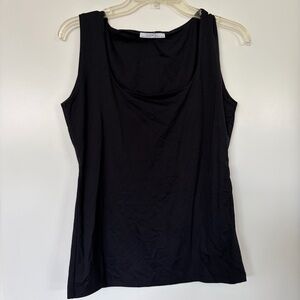 Zara Black Scoop Neck Tank Top Double Lined Size Large